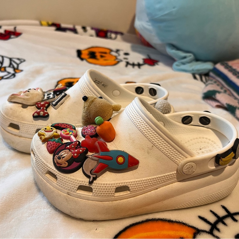 Kids White Clogs with Fun Charms
